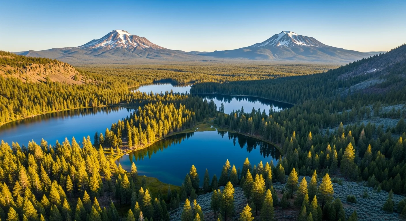 Central Oregon Cascade mountain panorama from Bend